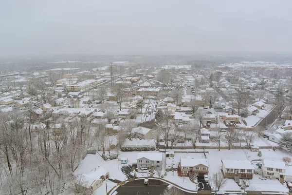 Нью Джерсі Невелике Містечко Комплексом Снігу Під Час Хуртовини Зимові — стокове фото