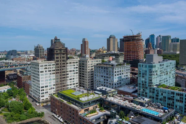 Цьому Панорамному Вигляді Нью Йорк Сітискейп Америка Бачимо Бруклінський Центр — стокове фото