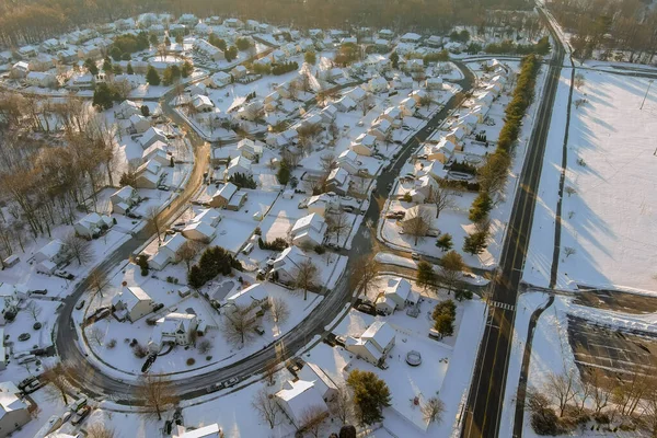 An American town in New Jersey was hit by severe snowstorm that covered roofs of residential housing complexes in area