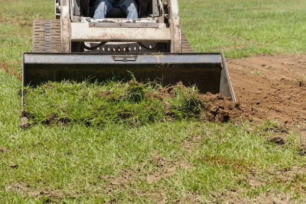 Bulldozer Está Sendo Usado Para Mover Terra Com Colher Como — Fotografia de Stock