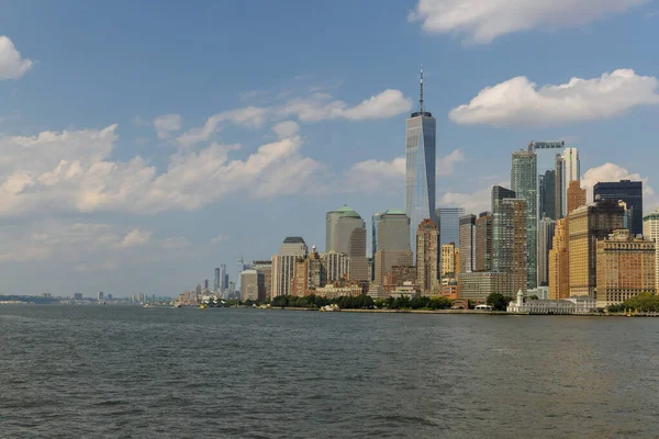Ист Ривер Открывается Панорамный Вид Центр Нью Йорка Манхэттен — стоковое фото