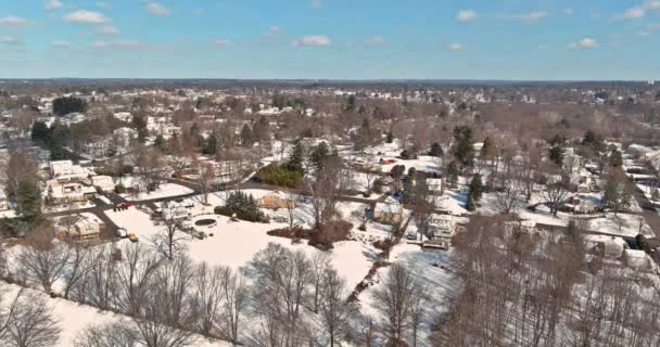 Amerikaans Stadje Pennsylvania Heeft Een Residentieel Complex Waar Daken Sneeuw — Stockvideo