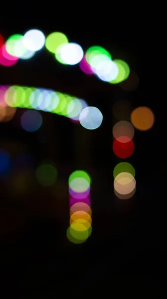 Noche Noche Abstracta Brillante Bokeh Efecto Fondo Calle Exterior Cerca — Foto de Stock