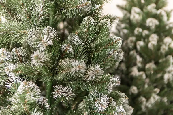 Green Christmas Fir Fluffy Spruce Κλαδί Πεύκου Τεχνητό Χειμώνα Λεπτομέρειες — Φωτογραφία Αρχείου