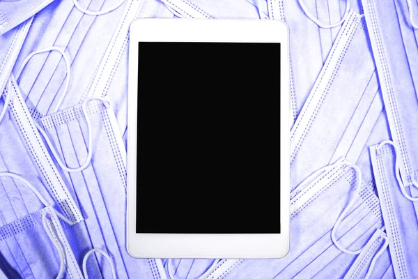 Muy Peri Color Tendencia Del Año 2022 Tableta Blanca Gadget — Foto de Stock