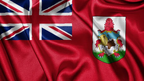 버뮤다의 실질적 텍스처 깃발을 물결치는 배경을 흔들어 국가의 상징이지 — 스톡 사진