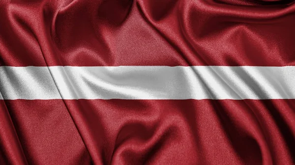 Letonya Nın Dalgalanan Arka Planının Gerçekçi Dokusu Kumaş Ipek Saten — Stok fotoğraf