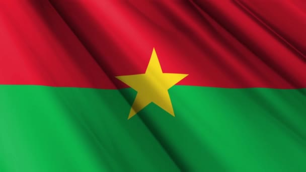 버키나 Burkina Faso 깃발을 거리는 배경을 흔들어 국가의 상징이지 애니메이션 — 비디오