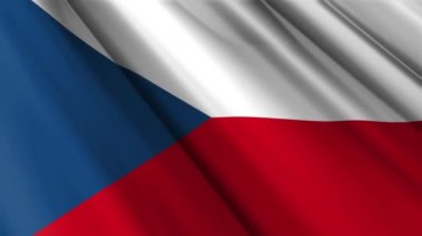 Sallanan arka planda sallanan Çek Cumhuriyeti 'nin gerçekçi kumaş kumaş, ipek saten bayrağını kapatın. Ülkenin ulusal sembolü. 28 Ekim, Mutlu Günler konsepti. 3D animasyon 1080p Tam HD