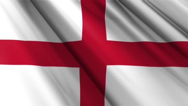 Закрыть Реалистичной Текстурой Шелковый Сатиновый Флаг Англии Маячащий Фоне Национальный — стоковое видео