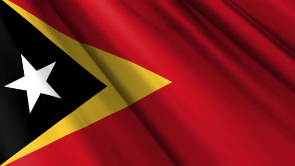 Κοντινό Πλάνο Ρεαλιστική Υφή Μεταξωτή Σημαία Σατέν Του Τιμόρ Λέστε — Αρχείο Βίντεο