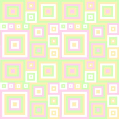 Pastel rengin geometrik deseni. Yüzey tasarımı, kumaş, kapak, ambalaj kağıdı ve çocuk projeleri için soluk bahar ışığı renk paleti motifi.
