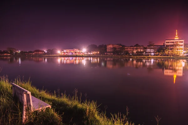 Lake landscape at night. — Stock Photo, Image