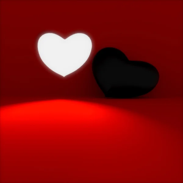 Coeur dans une chambre rouge . — Photo