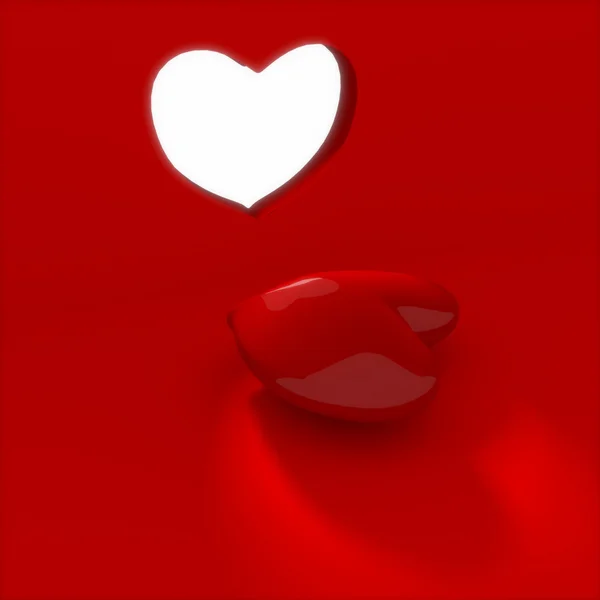 Καρδιά σε ένα κόκκινο δωμάτιο. — Φωτογραφία Αρχείου