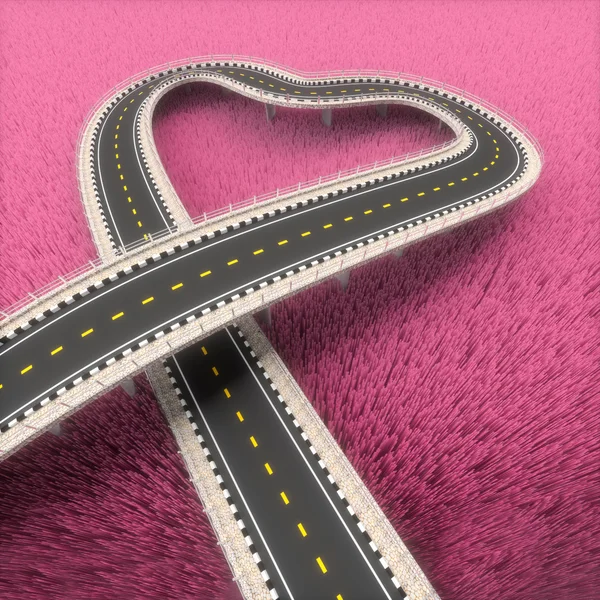 Road heart. — Stock Photo, Image