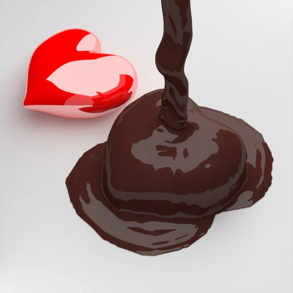 Шоколадное сердце . — стоковое фото