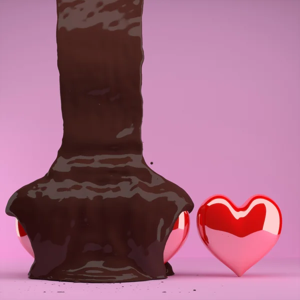 Coração de chocolate . — Fotografia de Stock
