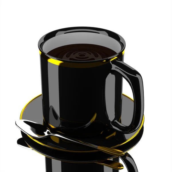 3D luxus šálek kávy. — Stock fotografie