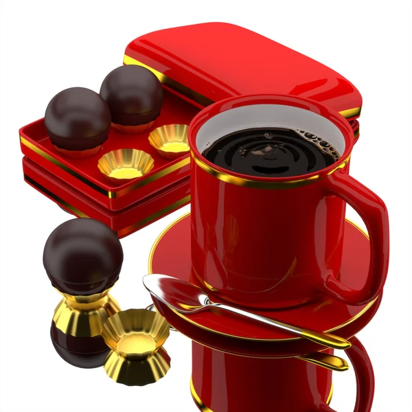 3d coffee set. — Stock Photo, Image