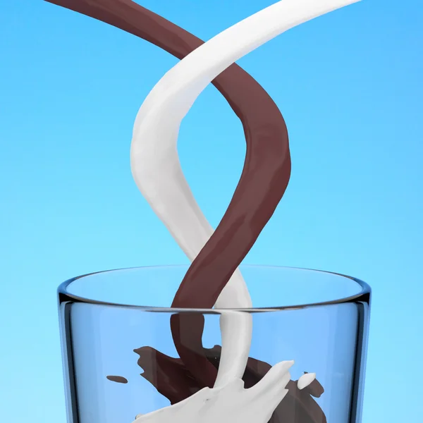 Milch und Schokolade. — Stockfoto
