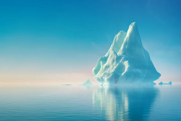 Último Iceberg Mar Renderizado — Foto de Stock