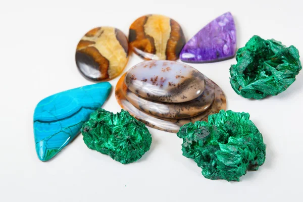 Beautiful gemstones background with malachite minerals — Stock Photo, Image