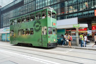 Çift katlı tramvay Merkez bölgesinde, hong kong