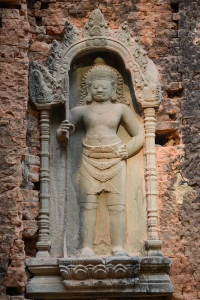 Heykeller, ta prohm Tapınağı'nda angkor wat, Kamboçya koru — Stok fotoğraf