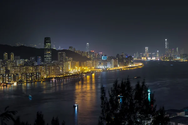 Hong kong vista nocturna — Foto de Stock