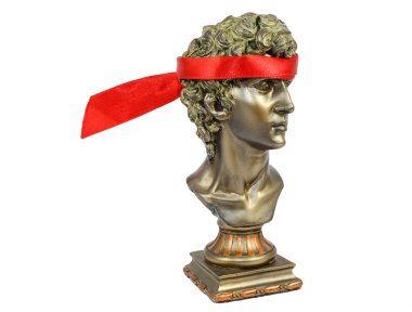 Golden Male Statuettes with red scarf clipart