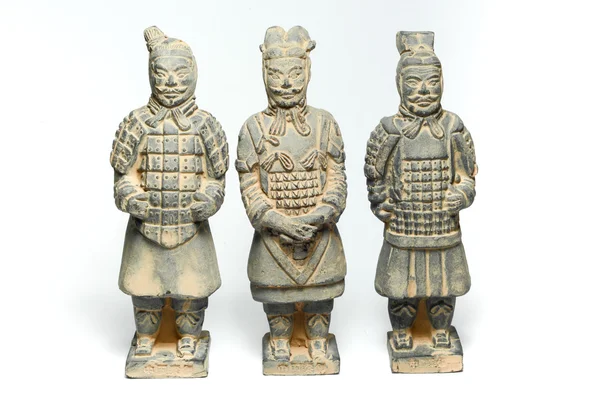 Три воина Терра Мбаппе по древнему фарфору — стоковое фото