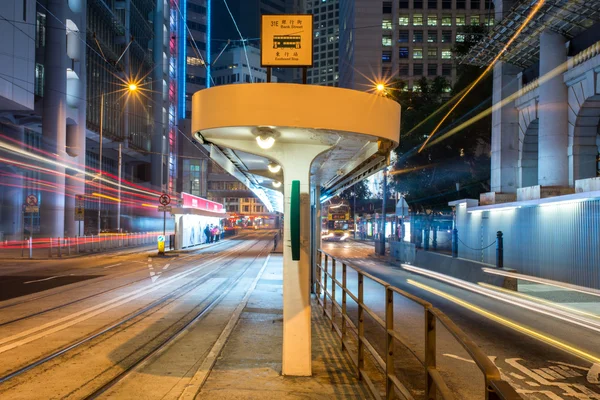 Przystanek tramwajowy banku ulicy — Zdjęcie stockowe