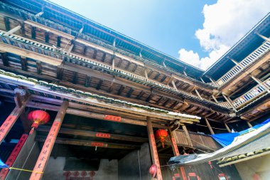 hakka tulou fujian Eyaleti, Çin'deki geleneksel Çince konut