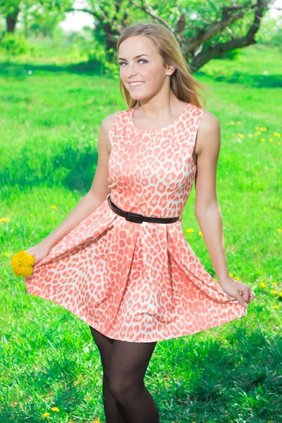 Beautiful girl in a dress — Stock Photo, Image