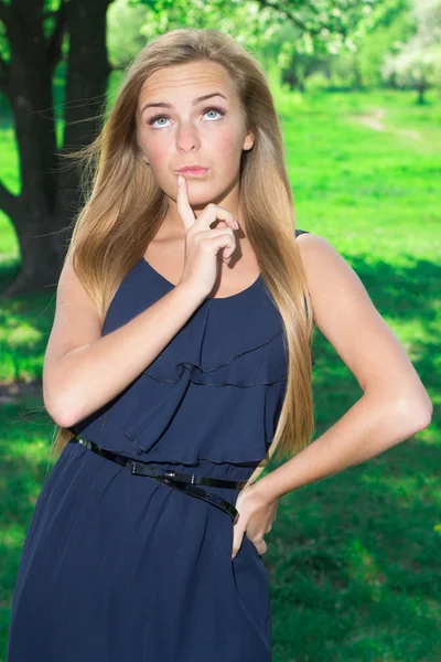 Beautiful girl in a dress — Stock Photo, Image