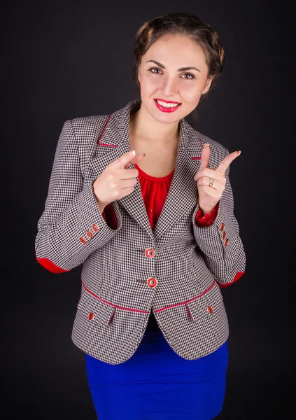 Menina bonita em uma jaqueta — Fotografia de Stock