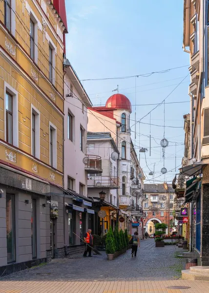 Ternopil Ukrajina 2021 Ulice Historického Centra Města Ternopil Ukrajina Slunného — Stock fotografie