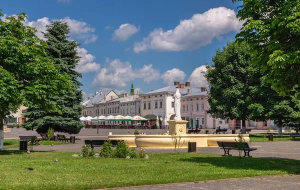 Zhovkva Ukraine 2021 Vicheva Oder Marktplatz Zhovkva Stadt Lviv Region — Stockfoto