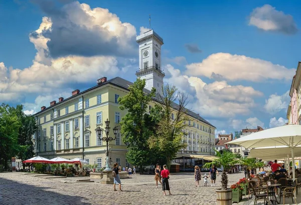 Lviv Ukraine 2021 Rathaus Auf Dem Marktplatz Von Lviv Ukraine — Stockfoto