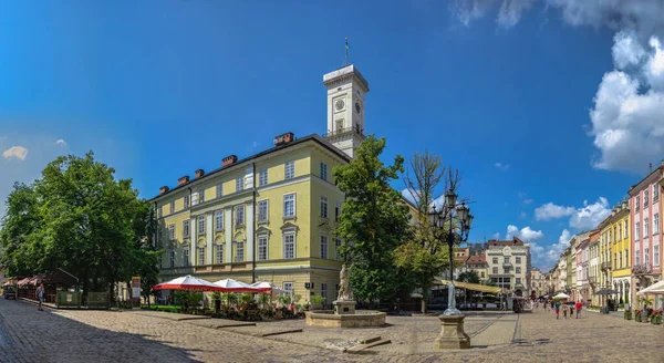 Lviv Ucrânia 2021 Câmara Municipal Praça Mercado Lviv Ucrânia Dia — Fotografia de Stock