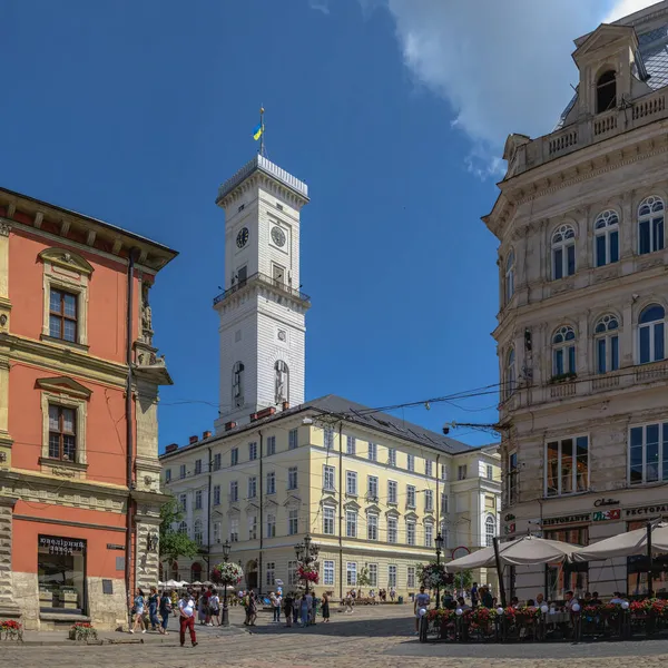 Lviv Ukraine 2021 Rathaus Auf Dem Marktplatz Von Lviv Ukraine — Stockfoto