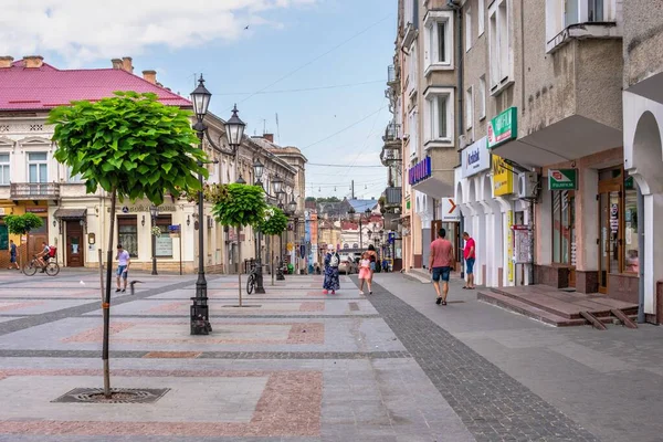 Drohobych Ukrayna 2021 Drohobych Ukrayna Pazar Meydanı Bir Yaz Günü — Stok fotoğraf