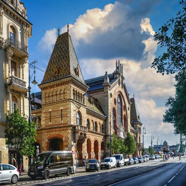 Budapest Hungría 2021 Antiguo Edificio Histórico Del Mercado Central Budapest — Foto de Stock