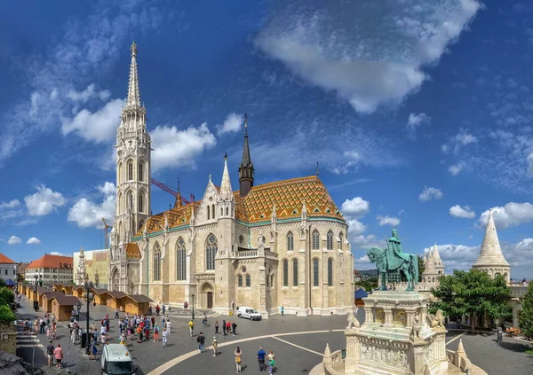 Budapest Ungarn 2021 Kirche Mariä Himmelfahrt Auf Der Budaer Burg — Stockfoto