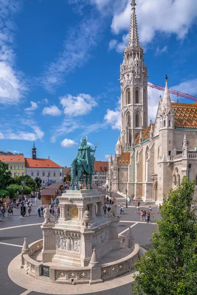 Budapest Hongarije 2021 Heilige Drie Eenheid Plein Bovenste Stad Buda — Stockfoto