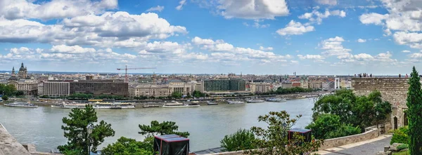 Budapest Hungría 2021 Vista Panorámica Del Río Danubio Del Edificio — Foto de Stock