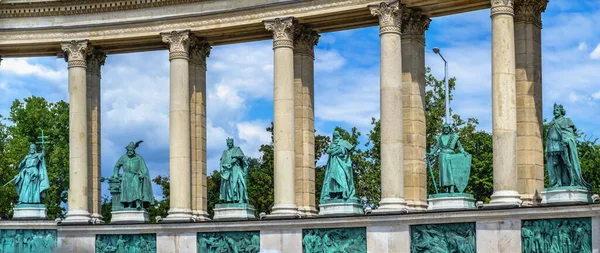 Budapeste Hungria 2021 Monumento Milênio Hungria Uma Praça Dos Heróis — Fotografia de Stock