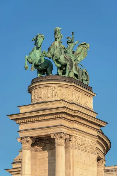 Budapest Ungarn 2021 Denkmal Zum Millennium Von Ungarn Auf Dem — Stockfoto