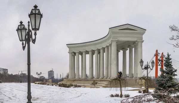 Odessa Ukraina 2022 Snöig Vinterdag Odessa Ukraina Kolonade Vorontsov Palace — Stockfoto